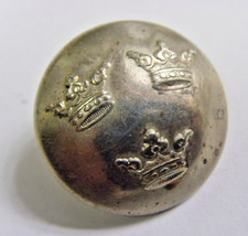 antique metal triple crown uniform button Stockholm Sweden c c sporrong 50165