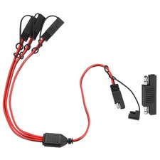18AWG SAE Y Splitter 1 to 3 Cable 1.8 ft with Caps  Polarity Reverse Adapter