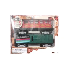 T&S Trains Collectable C&C Railways Box Car & Log Car 