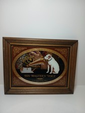 VICTOR HIS MASTERS VOICE NIPPER DOG WALL MIRROR SIGN RARE VINTAGE ADVERTISING. !