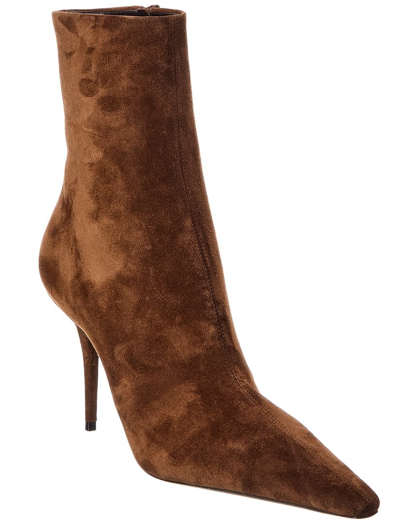 Saint Laurent Ashley 90 Suede Boot Womens Brown 40 222590₽