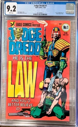 Judge Dredd #1 CGC 9.2 NM- WP 1983 Eagle Comics 1st US Joseph Dredd Bolland Art