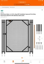 VEVOR Pool Fence Gate 4 x 2.5 FT Removable Inground Pool Gate Safety & Security