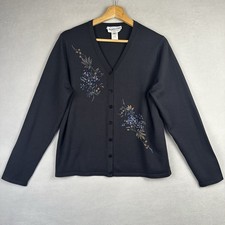 Pendleton Silk Blend Embroidered Floral Cardi...