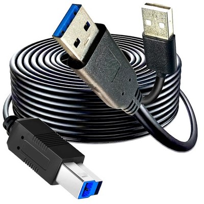 Long USB3.0 Printer B Cable 80FT, USB-A Male to USB-B 3.0 Male Upstream Cord ...