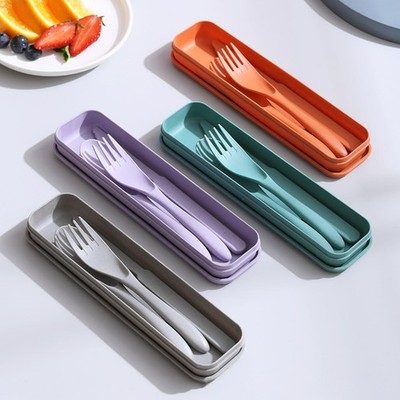 4 Besteckset mit Etui Reisebesteck Bestecksets