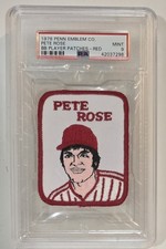 1978 Penn Emblem Co. PETE ROSE Baseball Player Patches PSA 9Mint RED Low Pop 