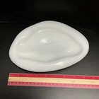 Vintage Blenko Art Glass Freeform Ashtray Dish Opal White MCM Catchall 9”