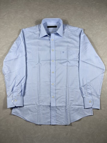 Givenchy Button Up Shirt Size 105 Blue Striped Designer Long Sleeve - Picture 2 of 9
