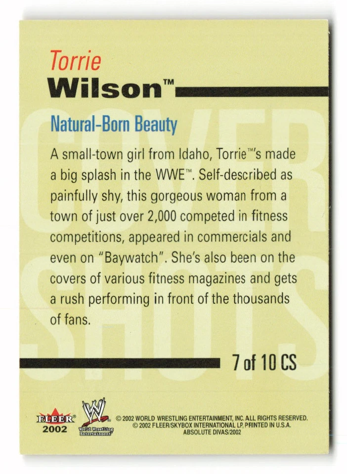 Fleer WWE Absolute Divas 2002 #7 CS Torrie Wilson cover shots Foto 2 de 2