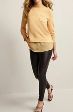 NEXT High Neck Champagne Gold Yellow Mustard Sweater Tunic Layer Jumper Sz 16/18