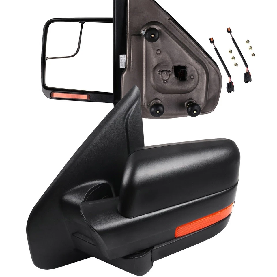 Tow Mirrors Pair Power Heated w/Turn Signal Puddle Light for 2004-2014 Ford F150 - Image 2 of 4