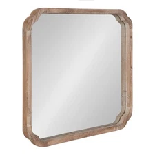 Marston Rustic Square Wall Mirror 24" X 24" Natural Wood Decorative Farmhouseins