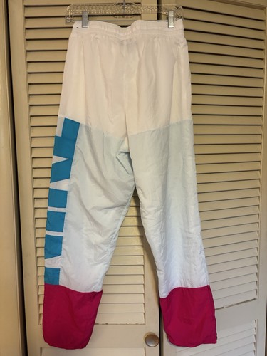 Nike Damen Jogginghose Hose Small Weiß Neon Mesh Gefüttert Windbreaker Retro - Bild 2 von 4