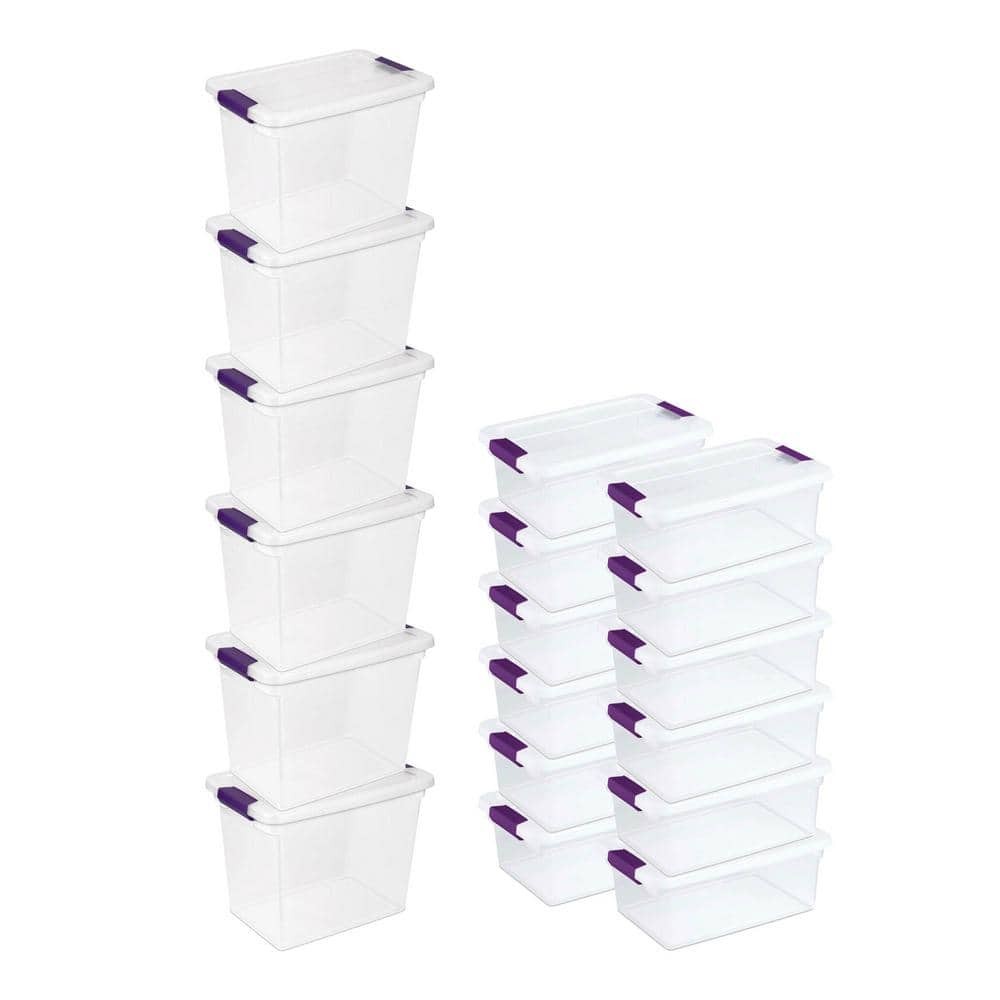 15 Qt Storage Container 6-Pack with 12-Pack Latch Totes