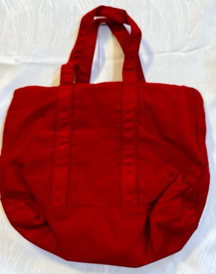 Bolso de Mano Lauren Ralph Lauren Rojo Nylon Logo RLL Gran Tamaño Shopper Preppy Y2K Foto 3 de 4
