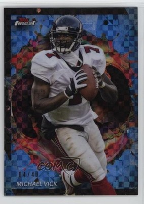 2024 Topps Finest Rare Blue Checkerboard Refractor 4/49 Michael Vick #202 7ba