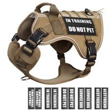 Dog in Training Mesh Harness with 10 Pet Patches, Soft Mesh Breathable Tactic...
