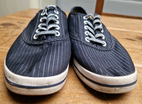 TED BAKER MENS CANVAS BLACK/GREY STRIPED SHOES SIZE UK 9 EU 43 - Picture 5 of 9