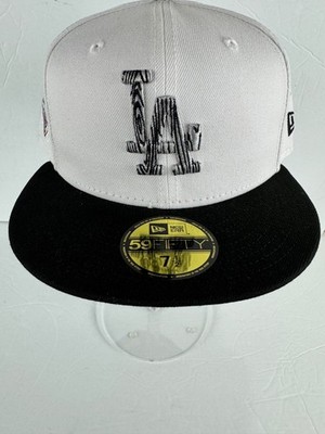 New Era 59Fifty LA Dodgers White 50th Anniversary Patch Fitted Hat Various Sizes