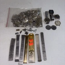 Antique/Vintage Clock Watch Movement Parts Pieces Watch Bands Scrap Watch Maker