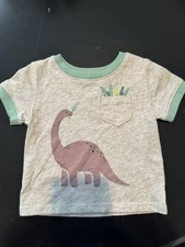 NWOT Jumping Beans Dinosaur Crew Neck Short Sleeve Shirt Size 6 Months