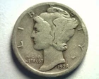 1928-D MERCURY DIME VERY GOOD /FINE VG/F NICE ORIGINAL COIN BOBS COINS FAST SHIP