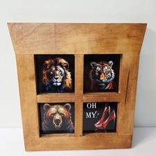 Bold Ceramic Tiles Lions Tigers Bears Oh My Red Ruby Shoes Framed Wall Decor