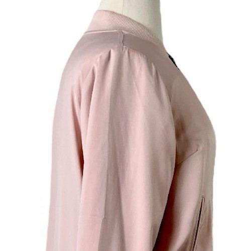 Lane Bryant Jacket Sateen Lace Soft Bomber Blush Pink Black Women’s Size 14/16 - Picture 6 of 13