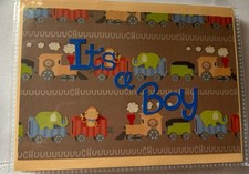 It's A Boy Photo Album Handcrafted Holds 12- 4-1/2  X 6-1/4  NEW Religious