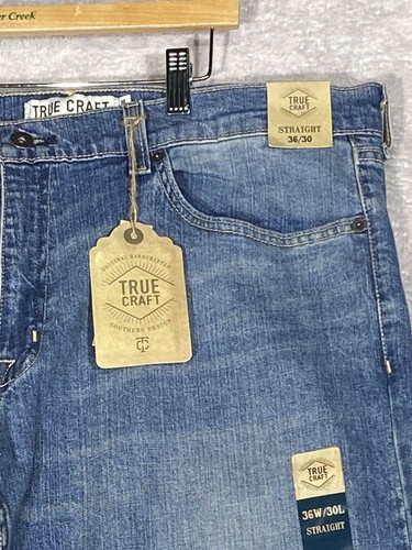 New True Craft Jeans Men’s Size 36X30 Trinity Blue Denim Straight Slim Fit NWT - Picture 3 of 16