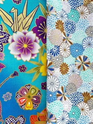 2 Japanese Cotton Fabric Pieces - Patchwork | Quilting | Cut Fabric - FP003