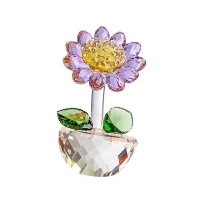 Glass Sunflower Figurine Collectibles Sunflower with Bud