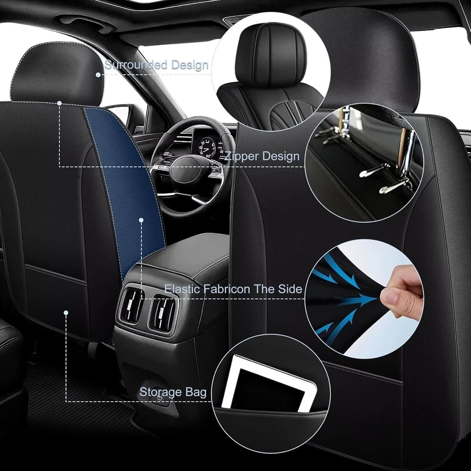 Fundas de asiento de auto para Chevrolet Volt 2011-2019 cojines de cuero PU (2 asientos) Foto 3 de 4