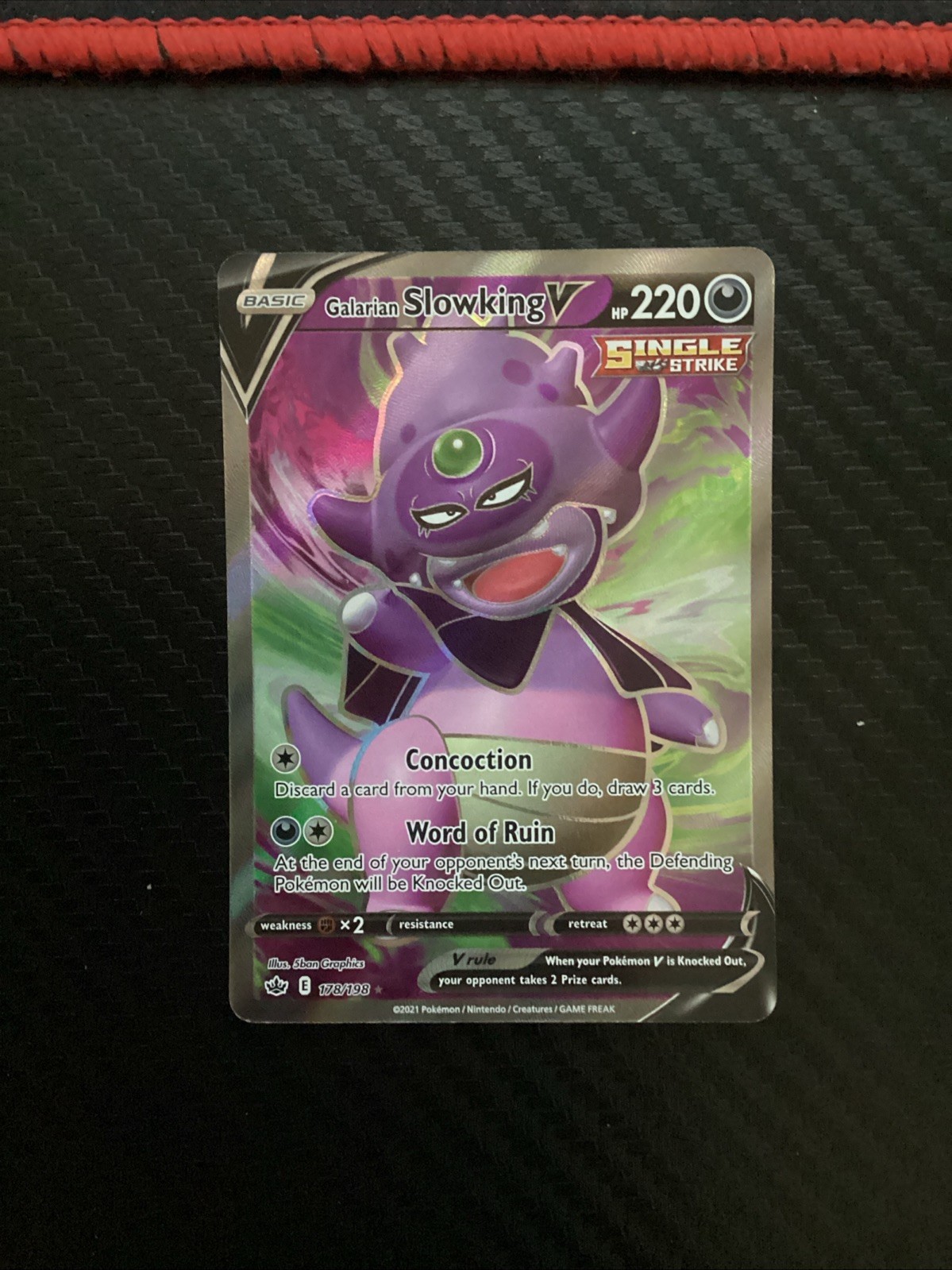 Pokémon TCG Galarian Slowking V 178/198 Full Art Chilling Reign NM