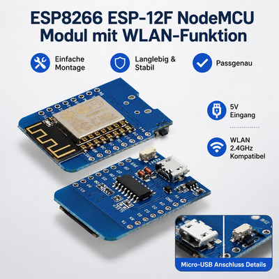 Kleines handliches D1 Mini NodeMcu ESP8266 Board mit Micro USB Anschluss