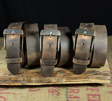 Mens Full Grain Leather Belt, 1.5 Inches Wide, Crazy Horse Finish, Made in USA