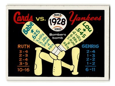 Babe Ruth Lou Gehrig 1970 Fleer 1928 World Series #25 Cards Yankees Vintage EX