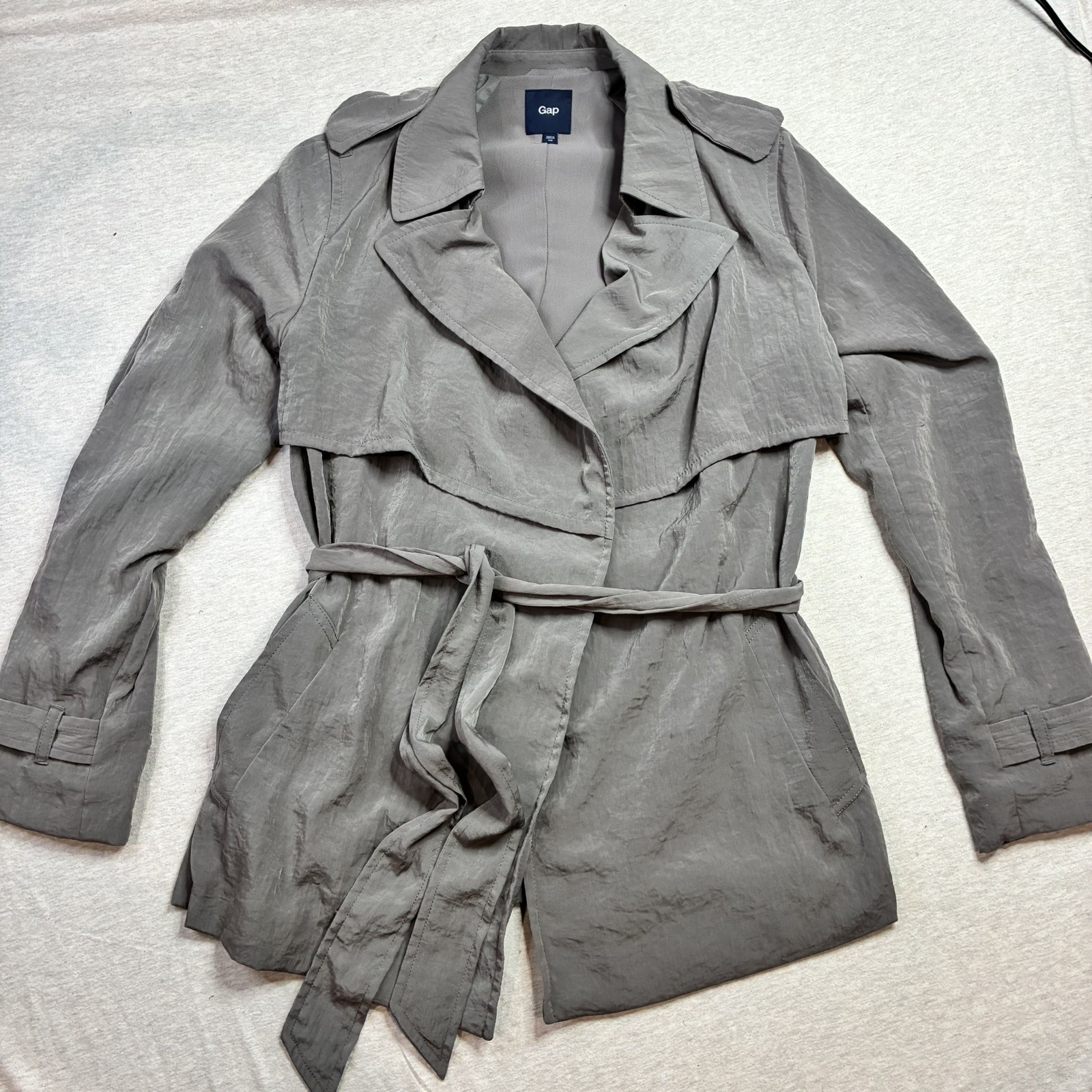 Gap Double Breasted Belted Wrap Front Trench Coat… - image 2