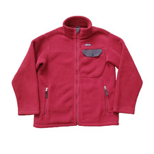 Patagonia Synchilla Fleece Jacket Youth Medium 10 Red Full Zip Kids