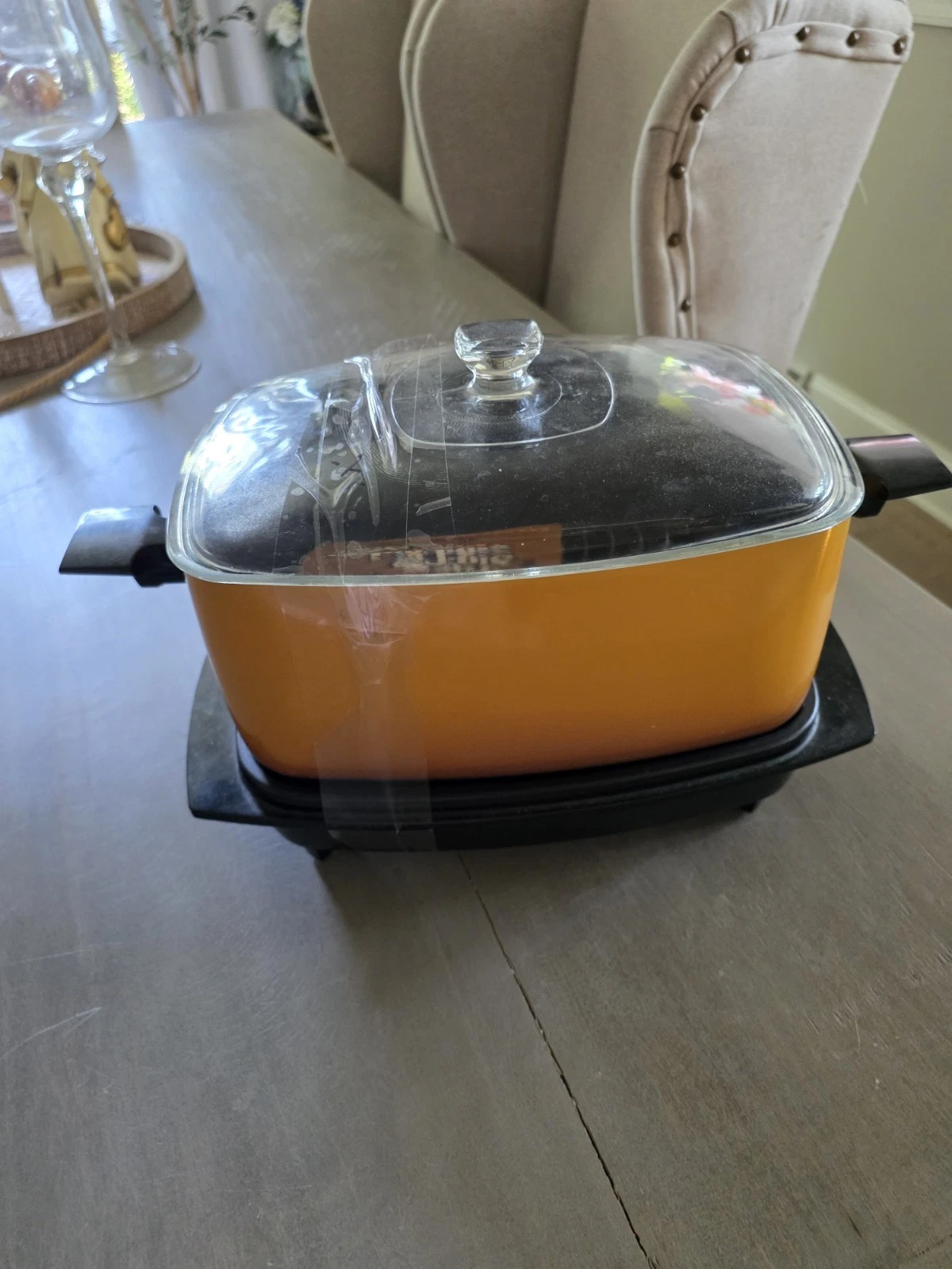 Vintage West Bend 6 Qt Slow Cooker Rectangle Crock W Book Cord Rack Awesome Rare