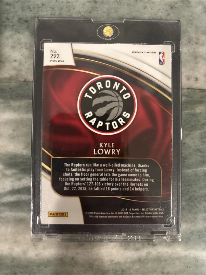 2018-19 Panini Select - Courtside Kyle Lowry #292 Zebra Prizm - Image 2 of 2