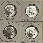 1964 Silver Kennedy Half Dollar lot of 4