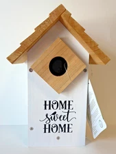 Wooden Bird House, Home Sweet Home, Wild Wings / new gift 11x5"