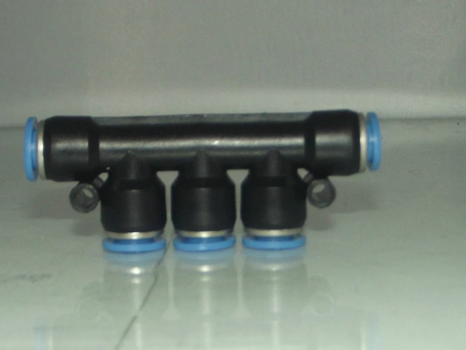 CONTEXT Equal Push Fit Manifold 4-12mm Push in 5 Port Block , for Pneumatics & Fluids