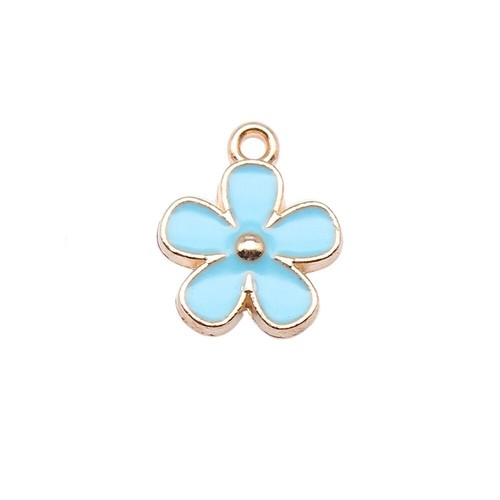 60 pcs KC Gold Color Alloy Enamel Flower Charms 15x13MM DIY Jewelry Making - Picture 3 of 12