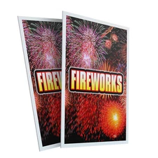 Fireworks1 24" x 36" 2 Pack Of Store Sign Plastic Or Decal