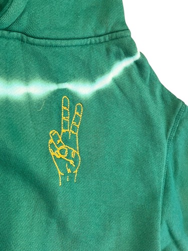 KIDS MAISON LABICHE PARIS PEACE SIGN GREEN TIE DYE HOODIE SWEATSHIRT SZ 10 - Picture 4 of 8