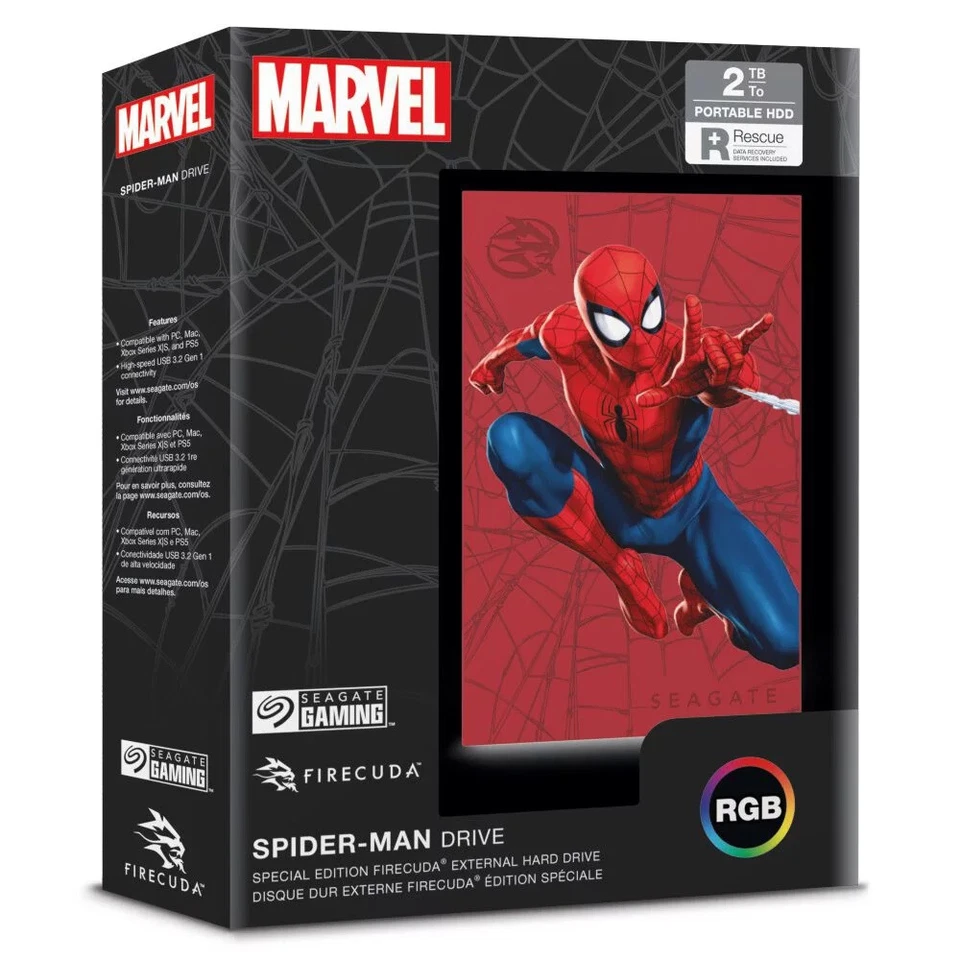 Disco duro externo para juegos Seagate FireCuda 2 TB *EDICIÓN ESPECIAL SPIDER-MAN* Foto 2 de 4