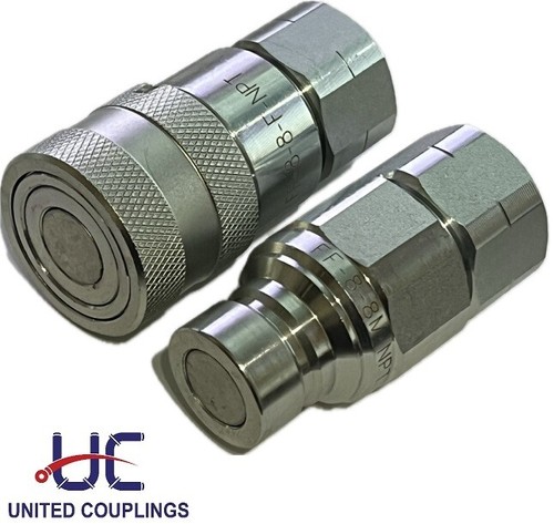 All Sizes Flat Face Hydraulic Coupler NPT | Skid Steer Bobcat | 1/4,3/8,1/2,3/4 - Picture 11 of 21